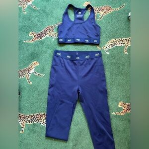 Melody Ehsani Blue Sports Bra and Leggings Set
